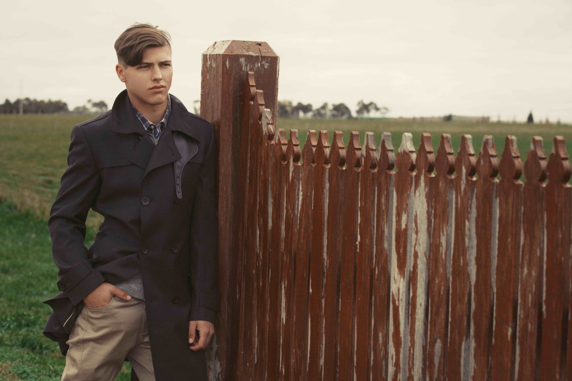 Calibre trench coat, shirt and pants.